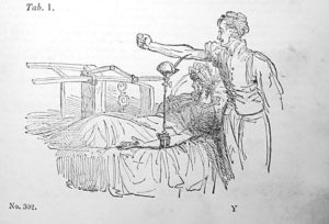 Drawing of a blood transfusion
