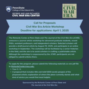 Call for Proposals: Civil War Era Article Workshop